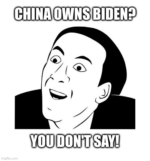 CHINA OWNS BIDEN? YOU DON'T SAY! | made w/ Imgflip meme maker