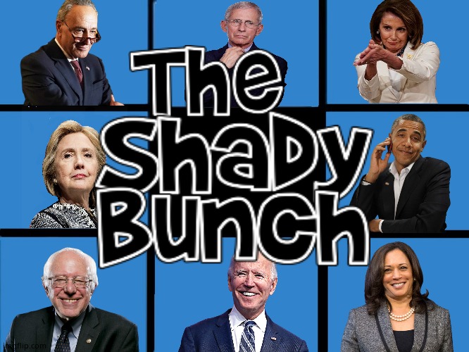 The Shady Bunch | image tagged in brady bunch squares,memes,political meme,funny because it's true | made w/ Imgflip meme maker