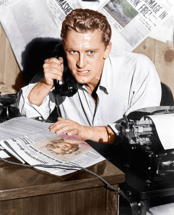 Kirk Douglas pissed on the phone Blank Meme Template