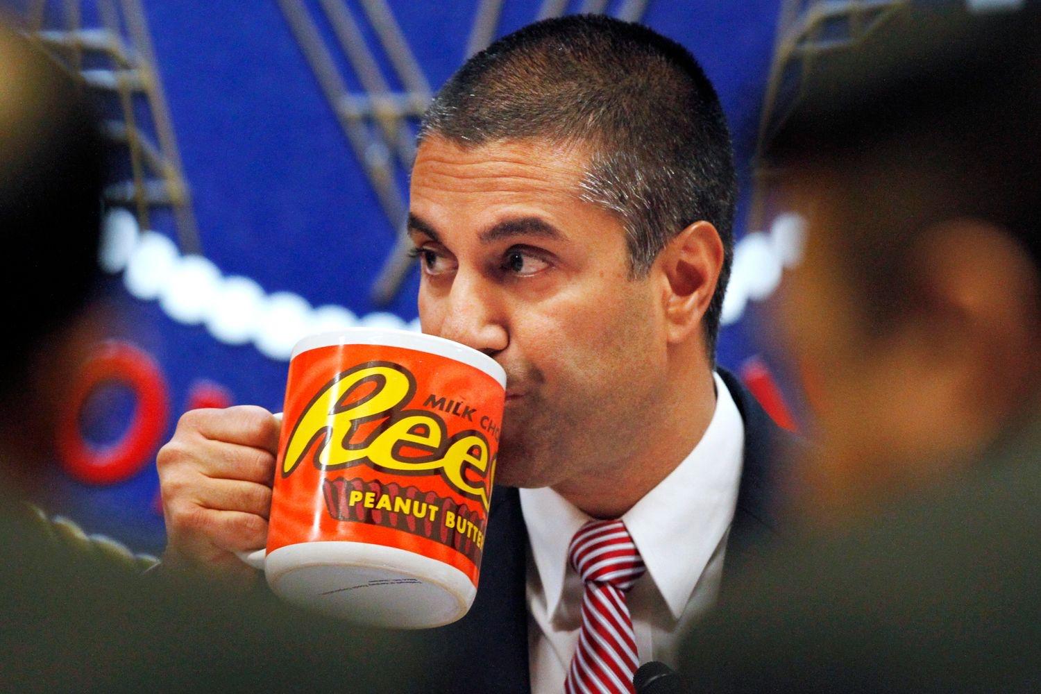 High Quality Ajit Pai drinking Blank Meme Template