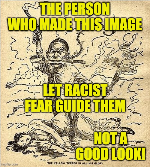 THE PERSON WHO MADE THIS IMAGE LET RACIST FEAR GUIDE THEM NOT A GOOD LOOK! | made w/ Imgflip meme maker