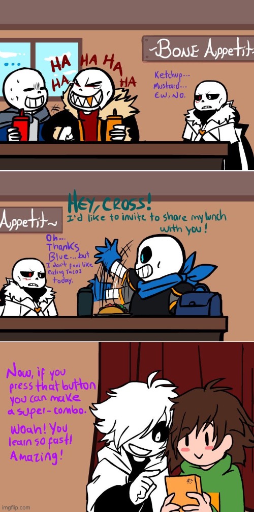 Idk what I just found but I like it | image tagged in undertale,sans undertale,cross,underswap,comics/cartoons,chara | made w/ Imgflip meme maker