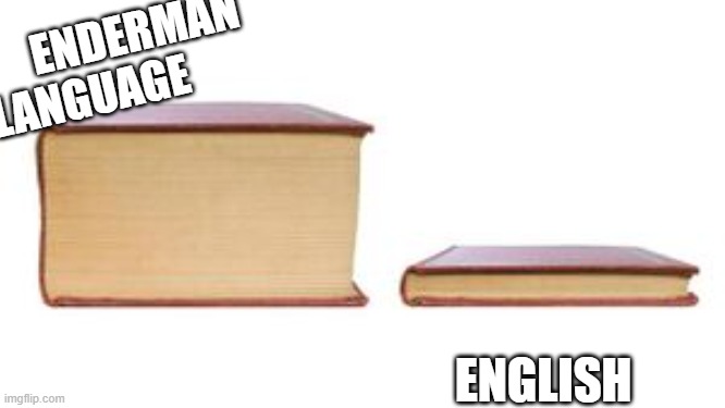 two books | ENDERMAN
LANGUAGE; ENGLISH | image tagged in two books | made w/ Imgflip meme maker
