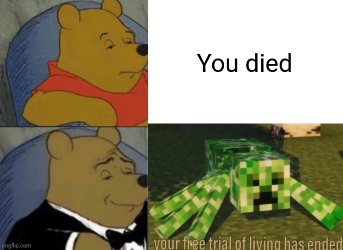 You died | image tagged in your free trial of living has ended | made w/ Imgflip meme maker
