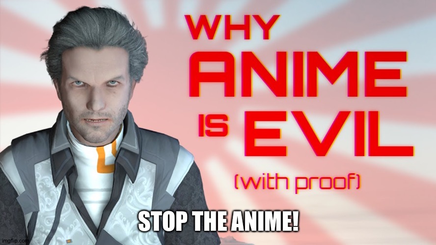 no anime | STOP THE ANIME! | image tagged in why anime is evil with proof | made w/ Imgflip meme maker