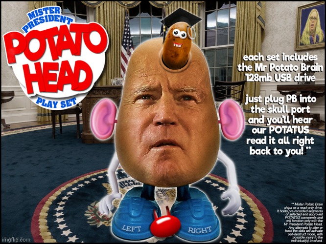 Mr President Potato Head Playset | image tagged in creepy joe biden,old pervert,dementia,government corruption,made in china | made w/ Imgflip meme maker