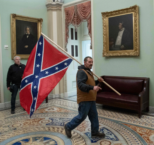 capitol break in confederate flag cropped Blank Meme Template
