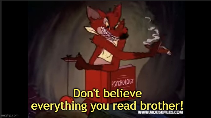 Don't believe everything you read brother! | image tagged in idk | made w/ Imgflip meme maker