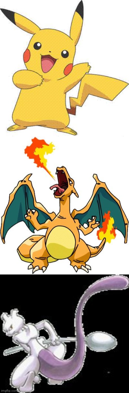 image tagged in pokemon,charizard,spoon mewtwo | made w/ Imgflip meme maker