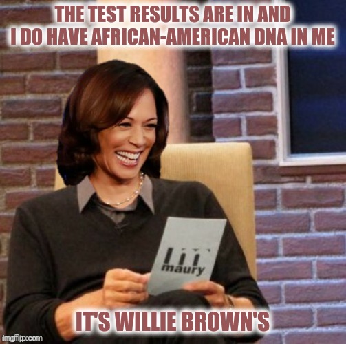 THE TEST RESULTS ARE IN AND I DO HAVE AFRICAN-AMERICAN DNA IN ME IT'S WILLIE BROWN'S | made w/ Imgflip meme maker