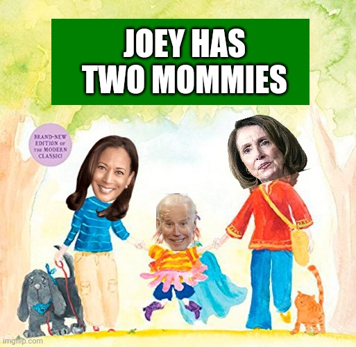 Nothing to do with lesbians just wondering who's actually running this country because it ain't Joe | JOEY HAS TWO MOMMIES | image tagged in kamila,pelosi | made w/ Imgflip meme maker