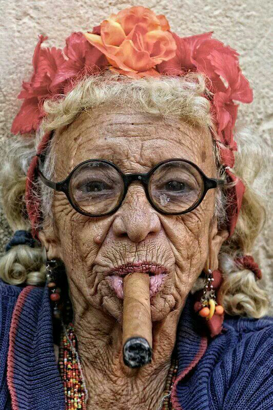 High Quality Old lady smoking cigar Blank Meme Template