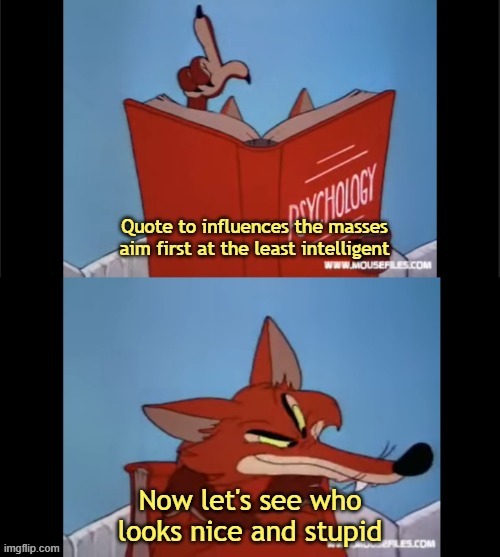 Quote | image tagged in now let's see who looks nice and stupid | made w/ Imgflip meme maker