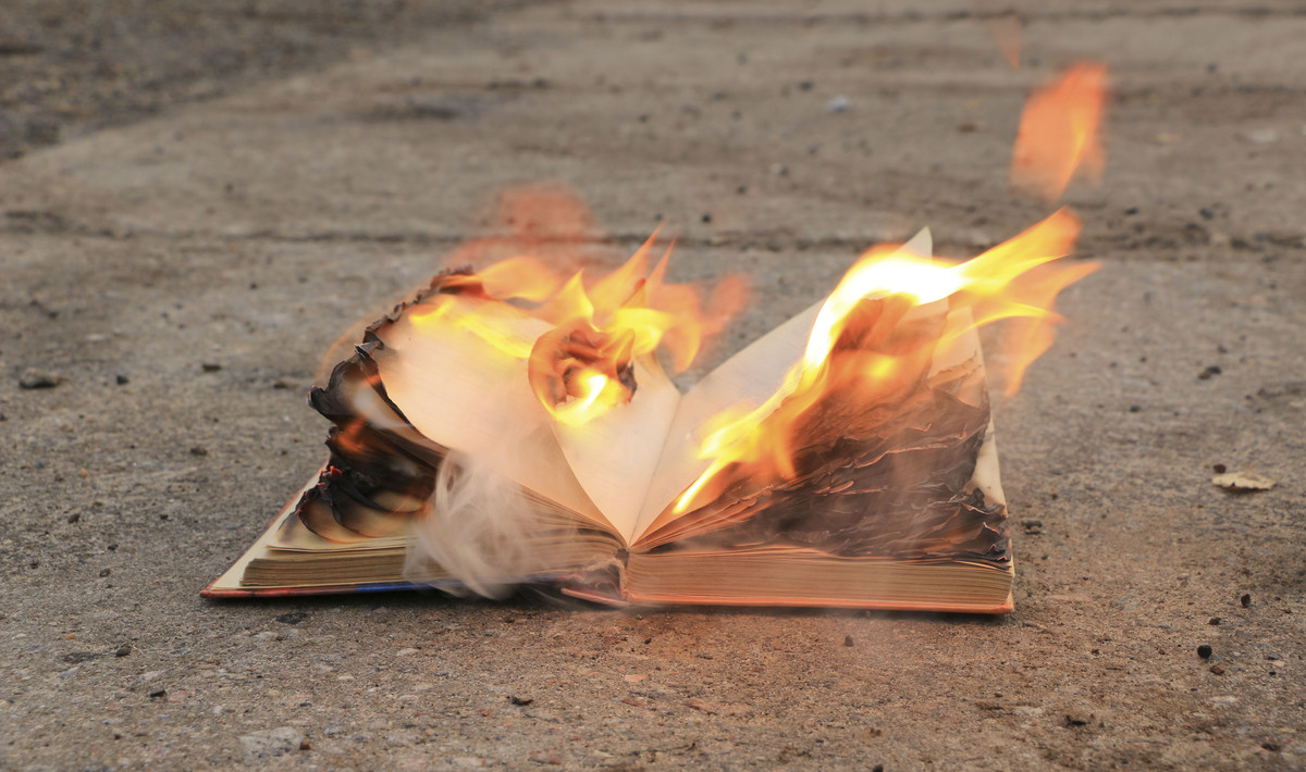 Book burning Blank Meme Template