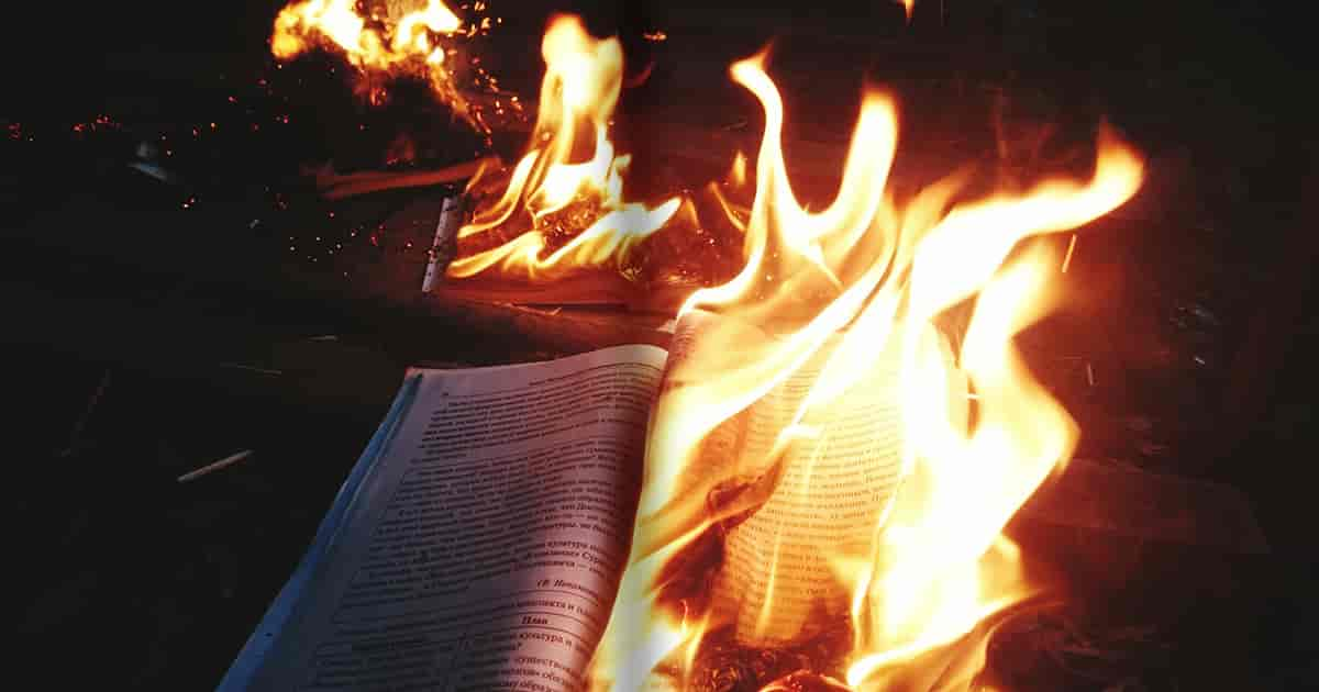 Book burning Blank Meme Template