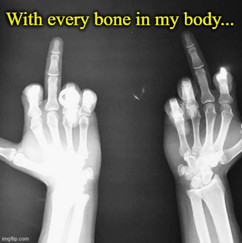 . | With every bone in my body... | made w/ Imgflip meme maker