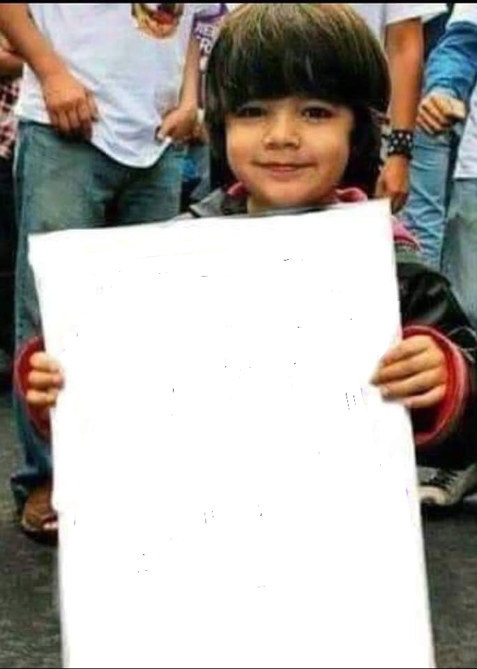 Kid with sign Blank Meme Template