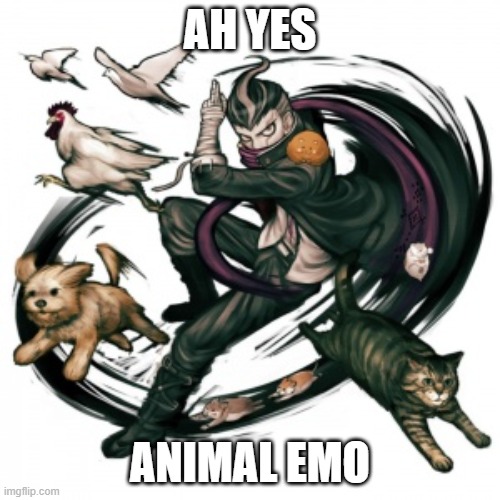 gundham tanaka | AH YES; ANIMAL EMO | image tagged in gundham tanaka | made w/ Imgflip meme maker