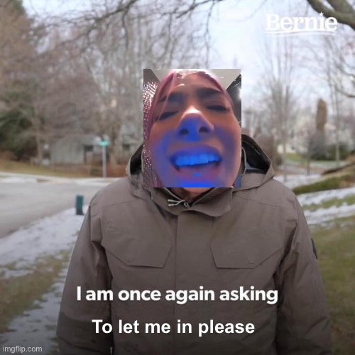 Let me in please~ Charlie D’amelio |  To let me in please | image tagged in memes,bernie i am once again asking for your support | made w/ Imgflip meme maker