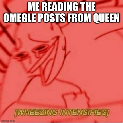 BRO THAT LAST ONE IS GOLDEN- | ME READING THE OMEGLE POSTS FROM QUEEN | image tagged in wheeze | made w/ Imgflip meme maker