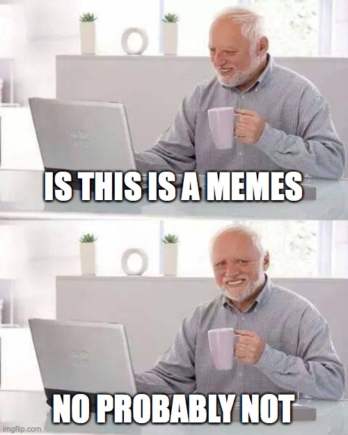 Hide the Pain Harold Meme | IS THIS IS A MEMES; NO PROBABLY NOT | image tagged in memes,hide the pain harold | made w/ Imgflip meme maker