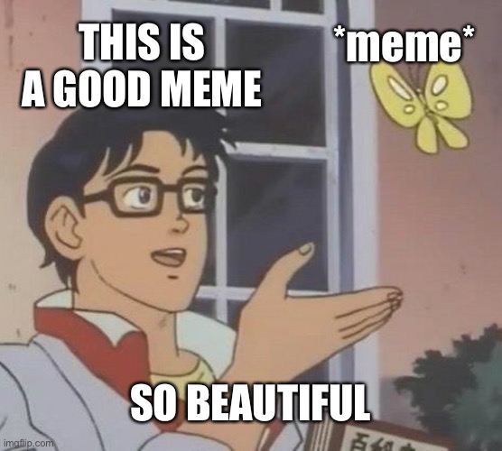 THIS IS A GOOD MEME *meme* SO BEAUTIFUL | image tagged in memes,is this a pigeon | made w/ Imgflip meme maker