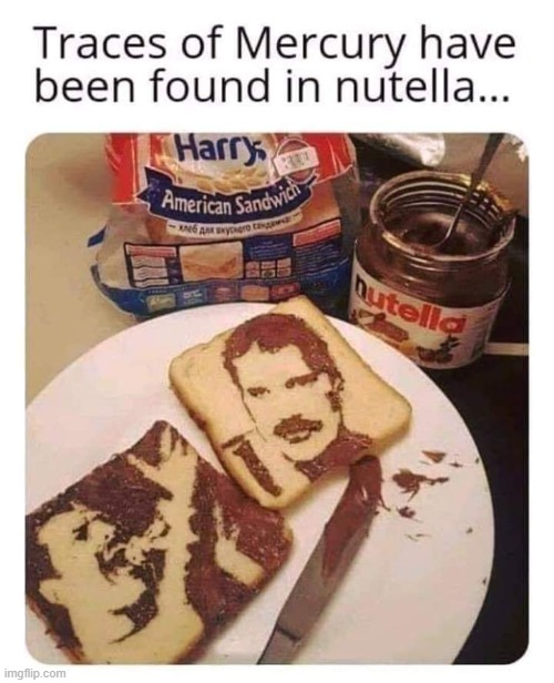 Traces of Freddie Mercury has been found in Nutella... | made w/ Imgflip meme maker