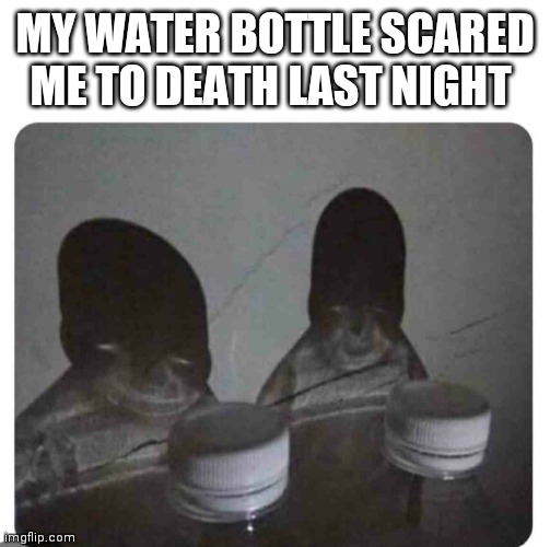 MY WATER BOTTLE SCARED ME TO DEATH LAST NIGHT | image tagged in water | made w/ Imgflip meme maker