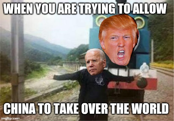 Donald Trump | WHEN YOU ARE TRYING TO ALLOW; CHINA TO TAKE OVER THE WORLD | image tagged in donald trump | made w/ Imgflip meme maker