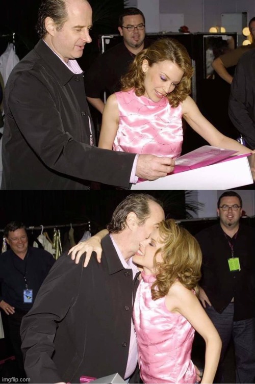 With Michael Gudinski (RIP) | image tagged in kylie michael gudinski | made w/ Imgflip meme maker