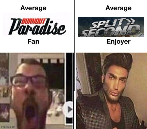 Average Fan vs. Average Enjoyer | image tagged in average fan vs average enjoyer,split second | made w/ Imgflip meme maker
