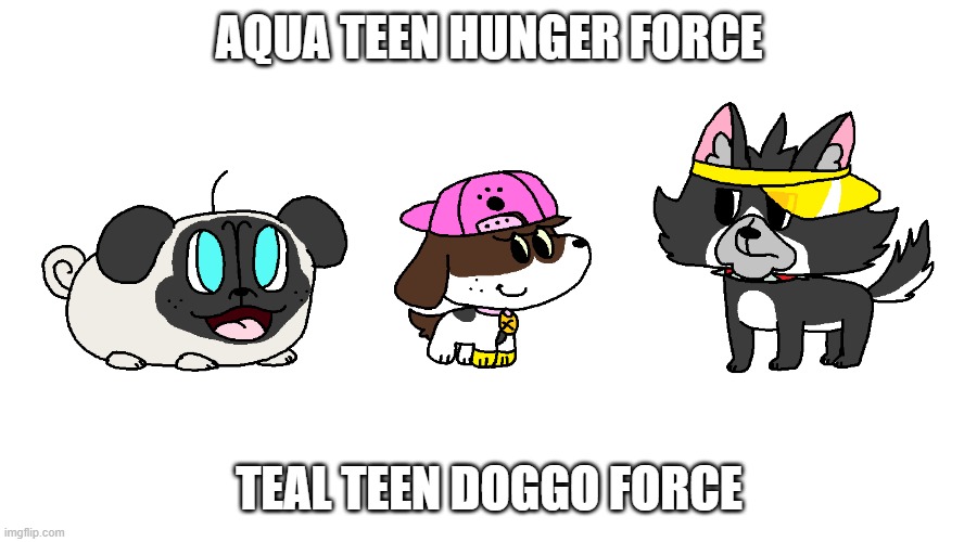 AQUA TEEN HUNGER FORCE TEAL TEEN DOGGO FORCE | made w/ Imgflip meme maker