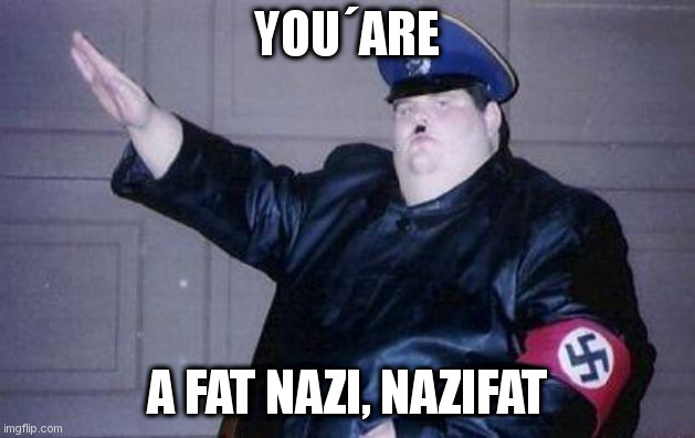 fat nazi | YOU´ARE; A FAT NAZI, NAZIFAT | image tagged in fat nazi | made w/ Imgflip meme maker