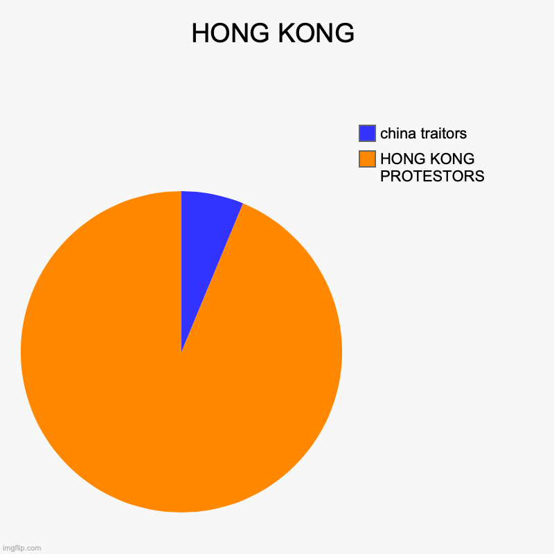 HONG KONG | HONG KONG PROTESTORS, china traitors | image tagged in charts,pie charts | made w/ Imgflip chart maker