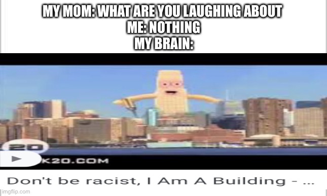 MY MOM: WHAT ARE YOU LAUGHING ABOUT 
ME: NOTHING
MY BRAIN: | image tagged in lol | made w/ Imgflip meme maker