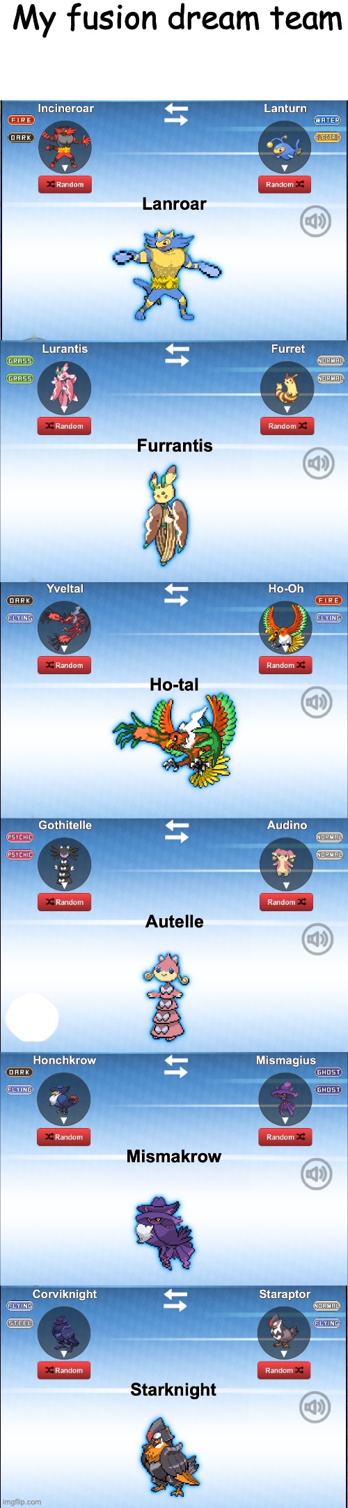 Ho-Tal is the one I regret making the least | My fusion dream team | image tagged in blank white template | made w/ Imgflip meme maker
