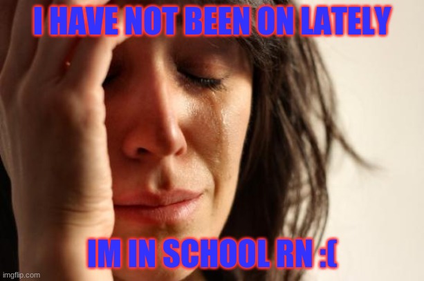 No Problem | I HAVE NOT BEEN ON LATELY; IM IN SCHOOL RN :( | image tagged in memes,first world problems | made w/ Imgflip meme maker