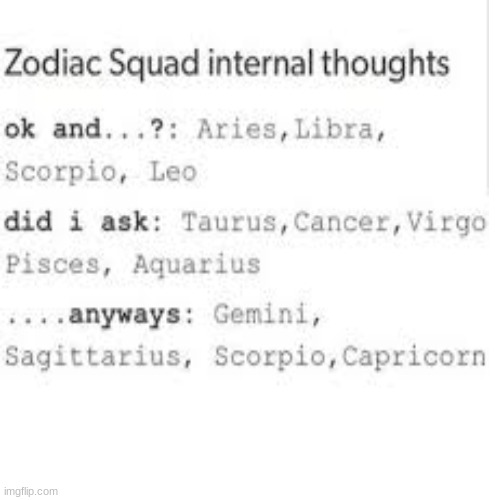image tagged in zodiac | made w/ Imgflip meme maker
