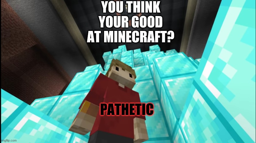 grian says | YOU THINK YOUR GOOD AT MINECRAFT? PATHETIC | image tagged in grian pathetic,grian,hermitcraft,pathetic | made w/ Imgflip meme maker