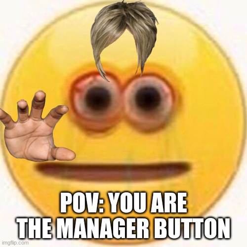 Cursed Emoji | POV: YOU ARE THE MANAGER BUTTON | image tagged in cursed emoji | made w/ Imgflip meme maker