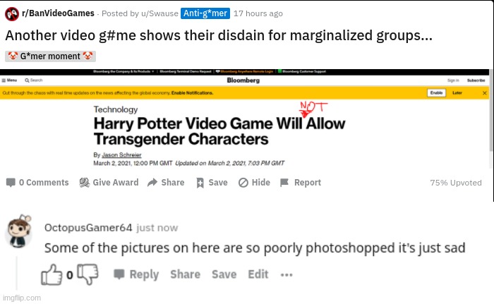 how do people think this terrible photoshop is real? | made w/ Imgflip meme maker