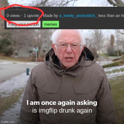 .... | is imgflip drunk again | image tagged in memes,bernie i am once again asking for your support | made w/ Imgflip meme maker