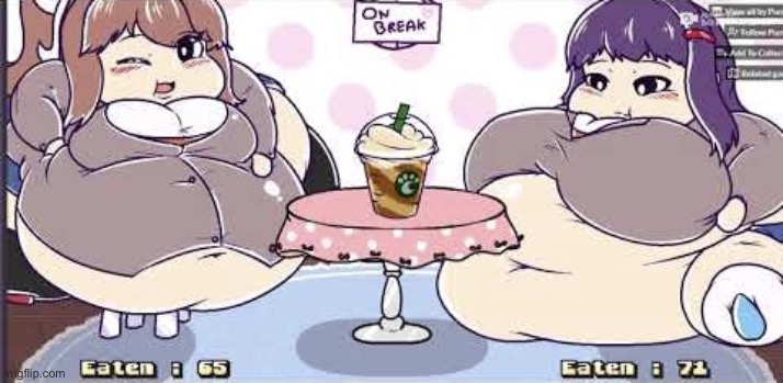 Fat Yuri and Monika | image tagged in fat yuri and monika,i will haunt you with this | made w/ Imgflip meme maker