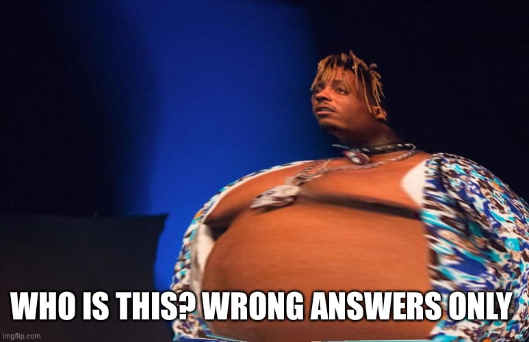 Fat Juice Wrld | WHO IS THIS? WRONG ANSWERS ONLY | image tagged in fat juice wrld | made w/ Imgflip meme maker