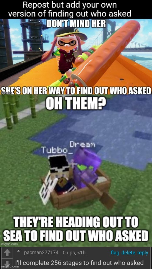 image tagged in i'll complete 256 stages to find out who asked | made w/ Imgflip meme maker