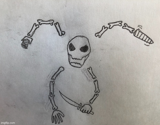 Made skeleton prime | image tagged in terraria,drawing | made w/ Imgflip meme maker