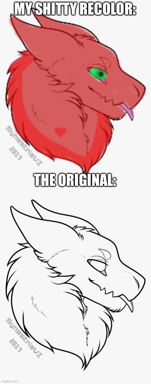 MY SHITTY RECOLOR:; THE ORIGINAL: | made w/ Imgflip meme maker