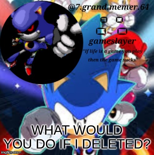7_grand_memer_64 temp | WHAT WOULD YOU DO IF I DELETED? | image tagged in 7_grand_memer_64 temp | made w/ Imgflip meme maker