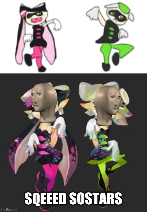 SQEEED SOSTARS | image tagged in callie wario ware drawing,marie wario ware drawing,sqeed sostars,splatoon,splatoon 2,splatoon 3 | made w/ Imgflip meme maker