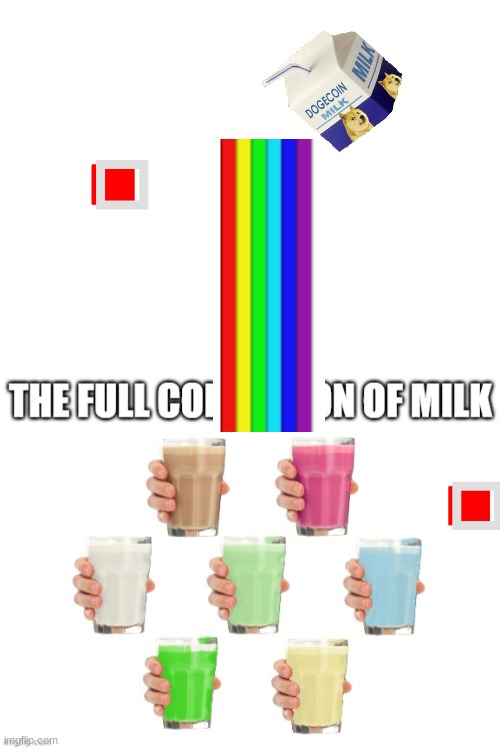 rainbow of milk | . . | image tagged in blank white template,milk | made w/ Imgflip meme maker